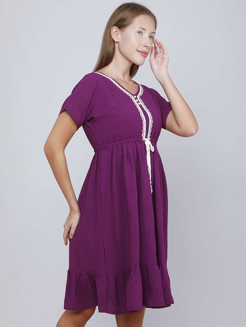 Women Embellished Short Sleeves Tiered Dress - 22479805 -  Standard Image - 3