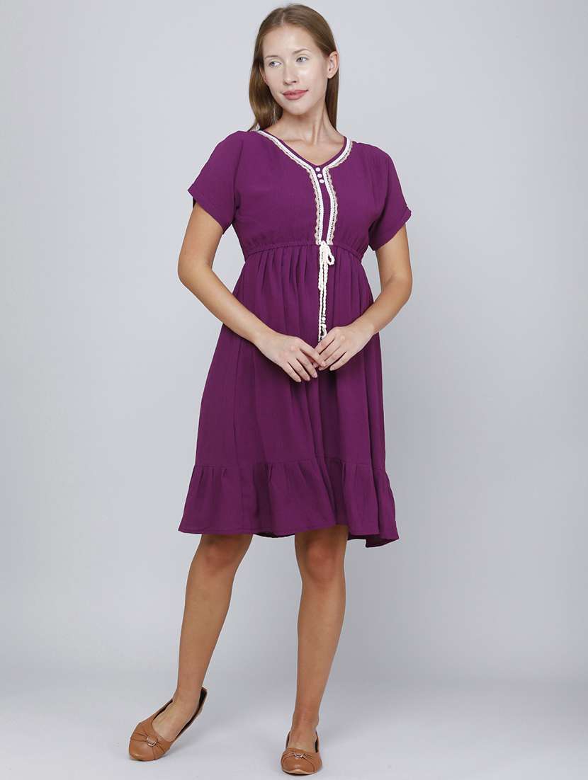 Women Embellished Short Sleeves Tiered Dress - 22479805 -  Standard Image - 5