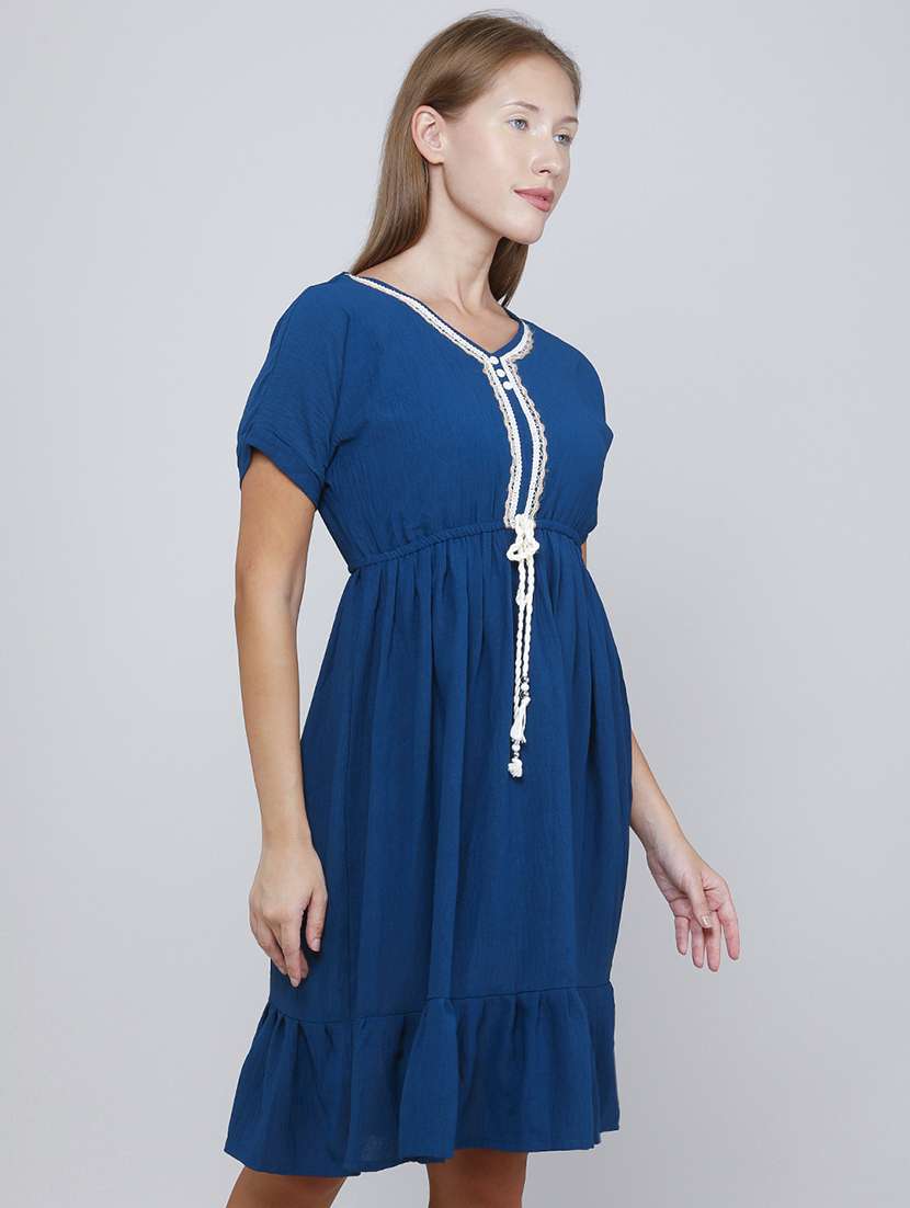 Women Embellished Short Sleeves Tiered Dress - 22479807 -  Standard Image - 3
