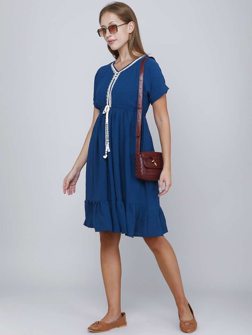 Women Embellished Short Sleeves Tiered Dress - 22479807 -  Standard Image - 5