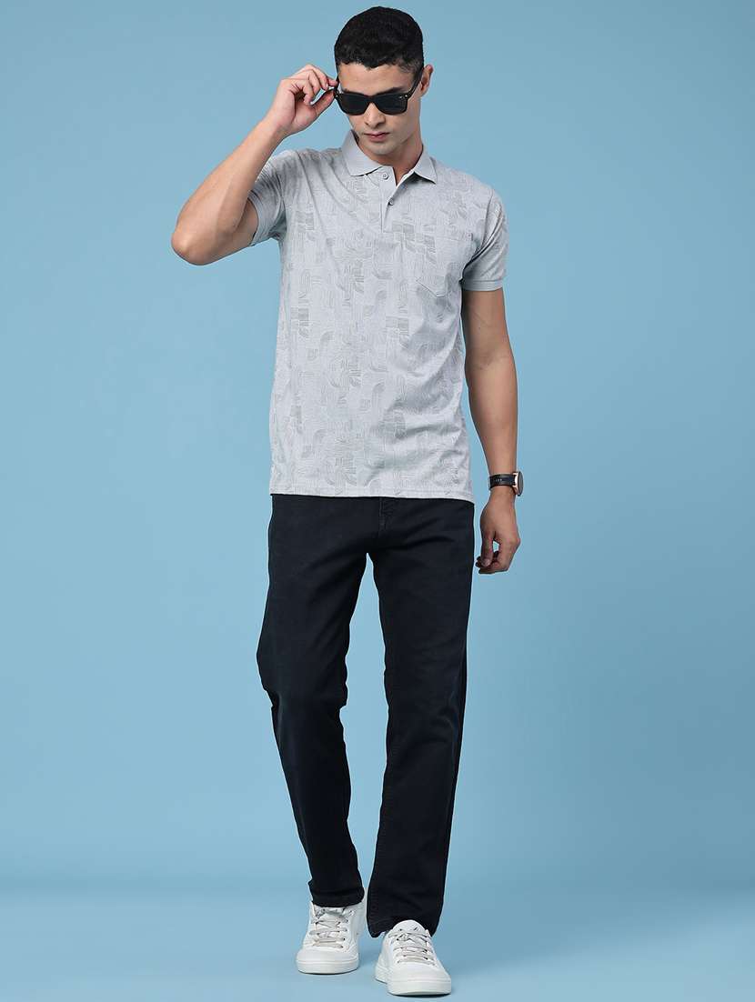 men printed short sleeve slim fit polo t-shirt - 22480218 -  Standard Image - 5