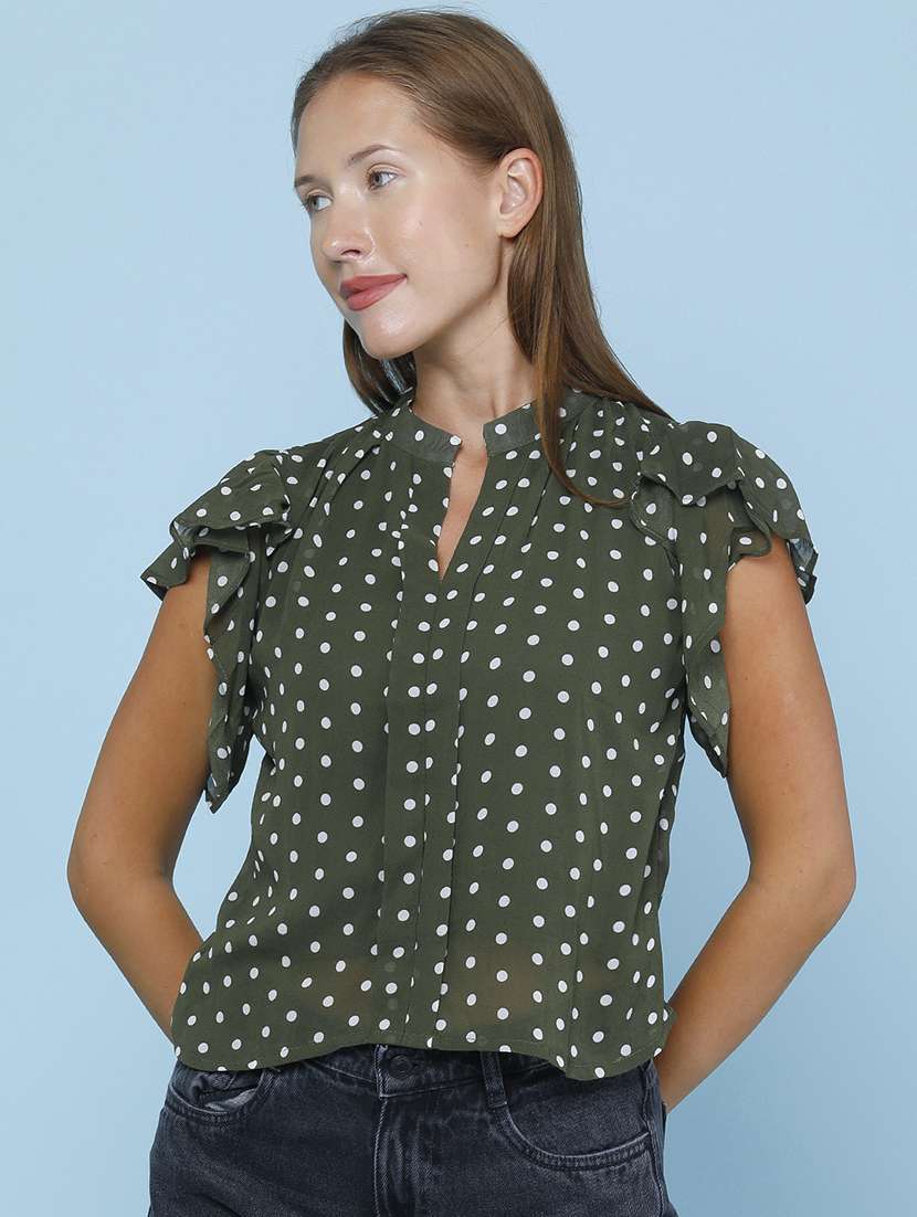 Women Printed Ruffle Sleeves Regular Top - 22480243 -  Standard Image - 3