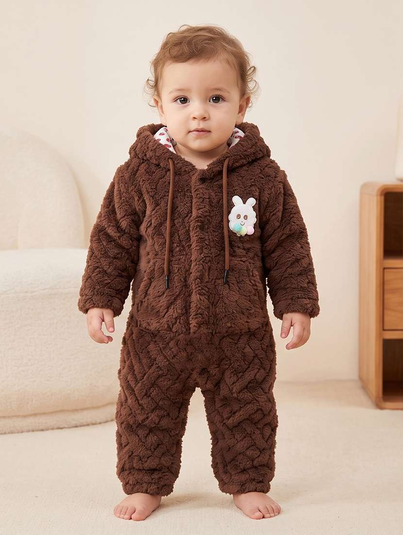 girls self design winterwear full length set