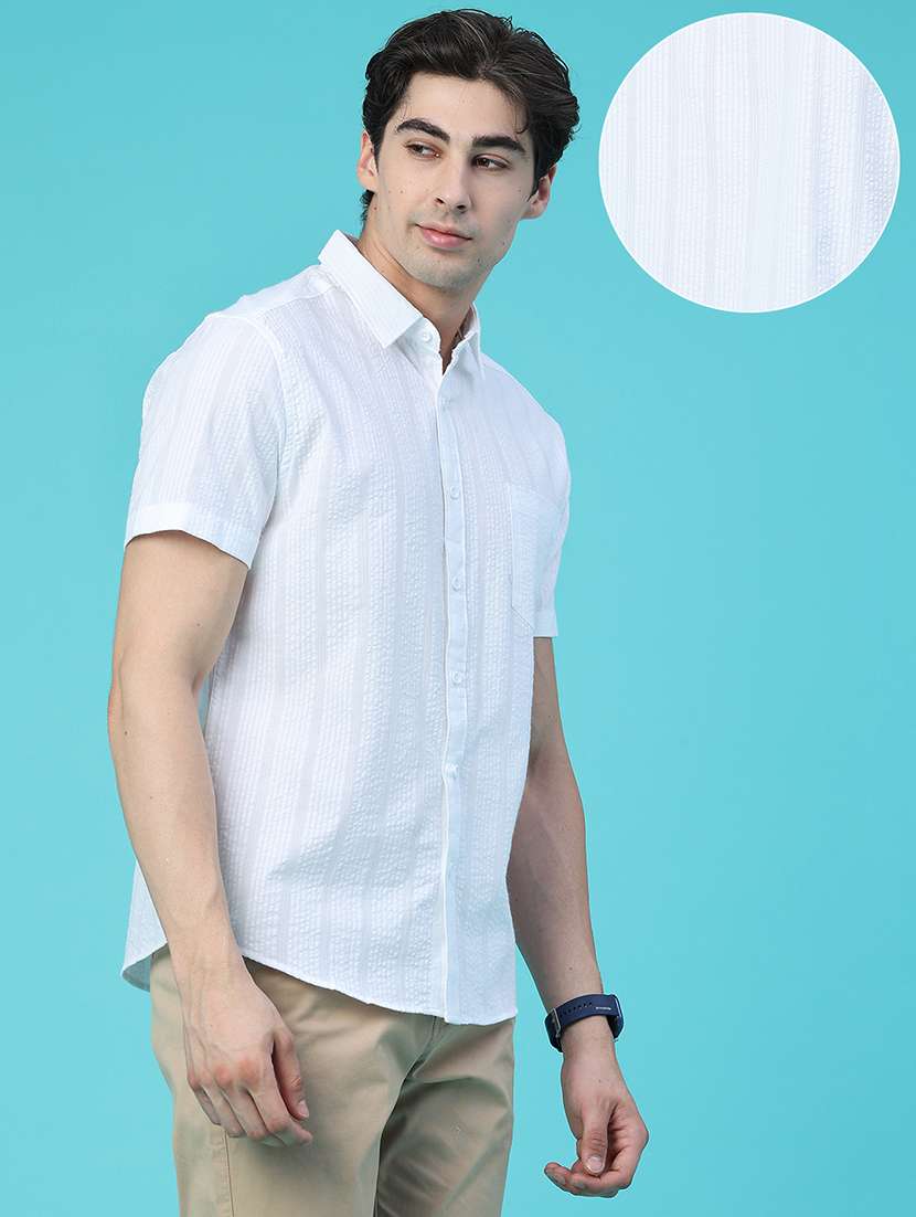 men self design short sleeve regular fit casual shirt - 22480388 -  Standard Image - 3
