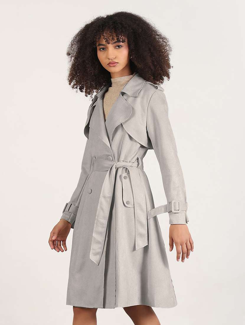 women solid long sleeves regular jacket - 22480592 -  Standard Image - 3