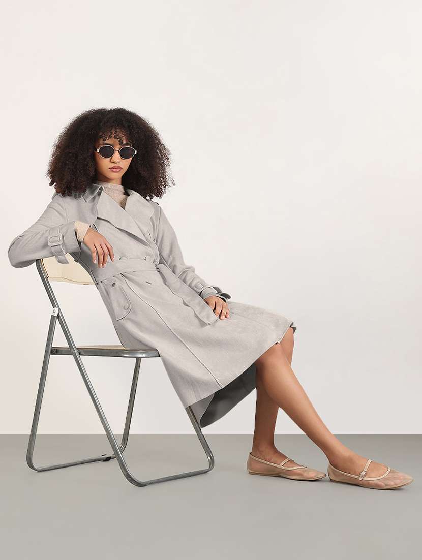 women solid long sleeves regular jacket - 22480592 -  Standard Image - 5