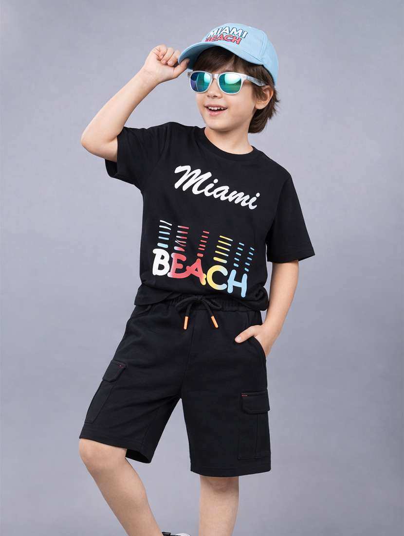 kids cotton shorts set twin sets & dungree