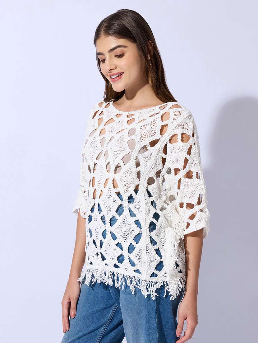 women self design round neck regular top - 22480661 -  Standard Image - 3