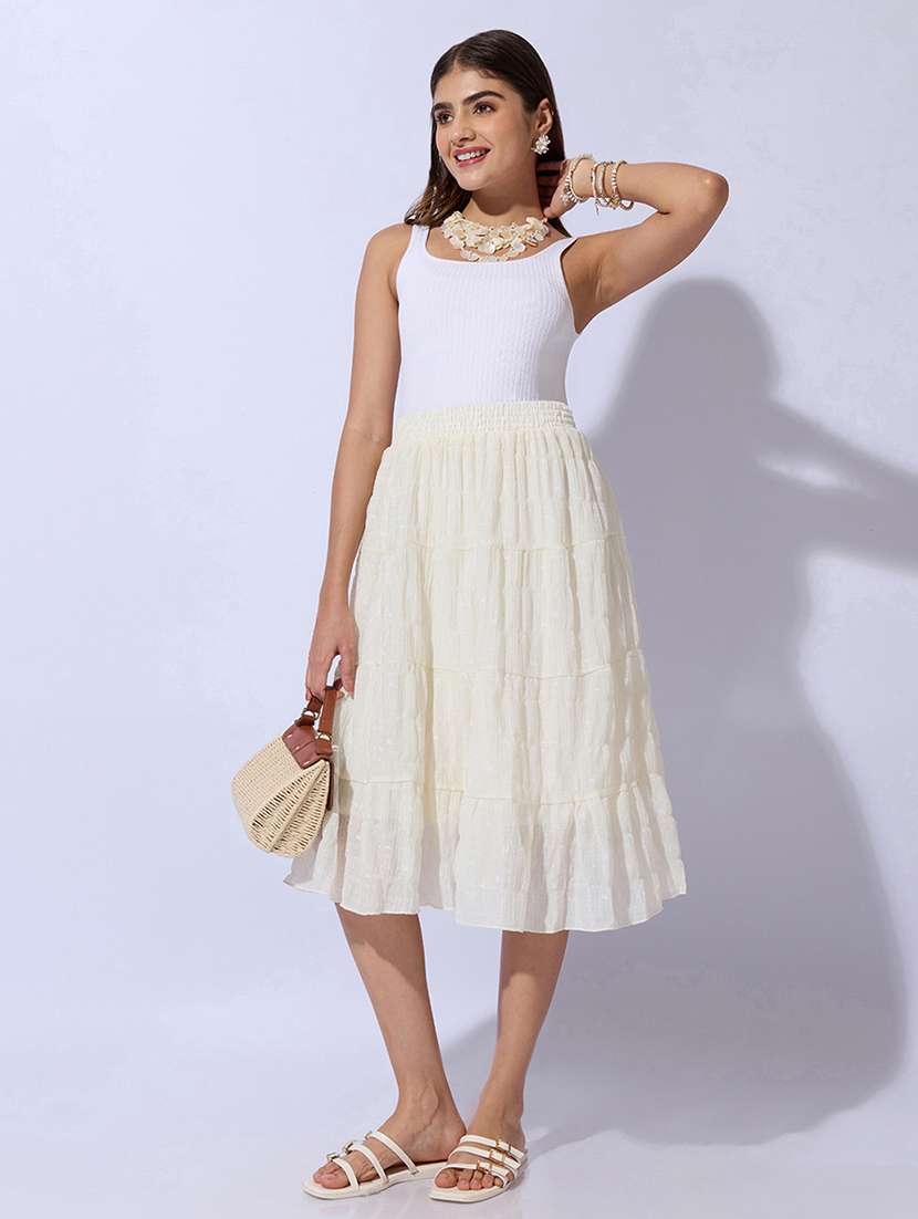 women printed mid rise tiered midi skirt - 22480669 -  Standard Image - 5