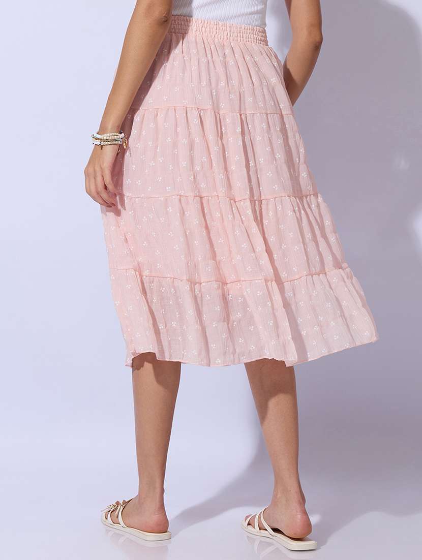 Women Printed Mid Rise Tiered Midi Skirt - 22480670 -  Standard Image - 3