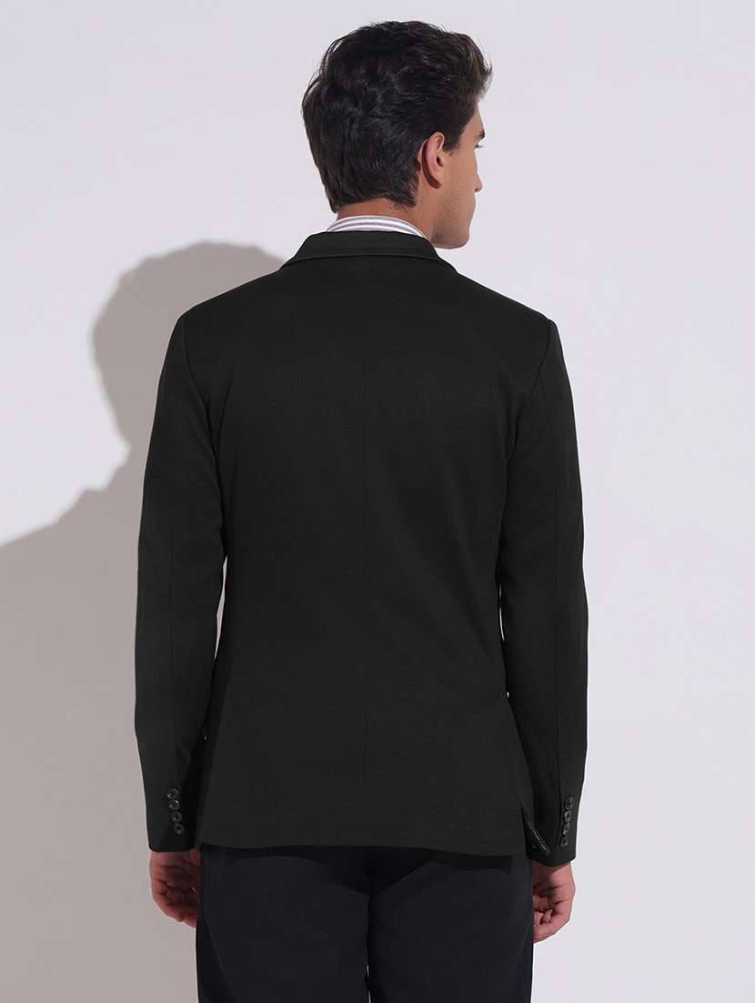 men solid lapel collar single breasted formal blazer - 22480682 -  Standard Image - 3