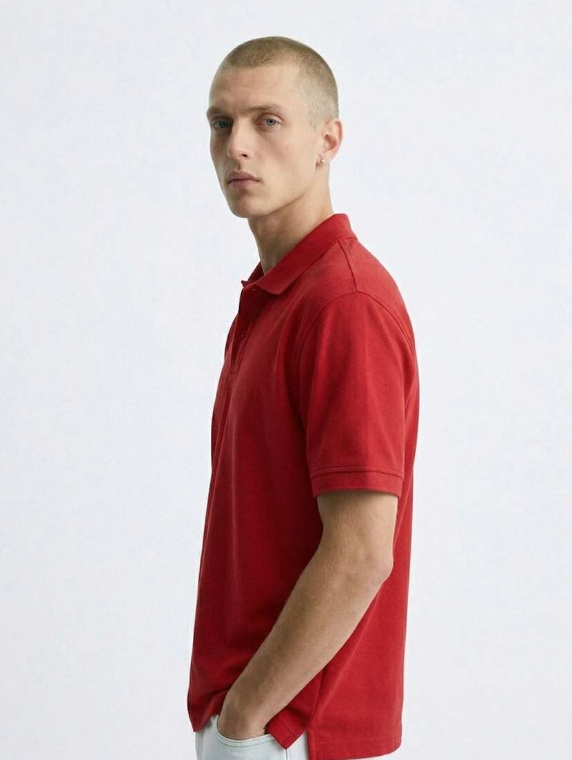 men solid short sleeve regular fit polo t-shirt - 22480694 -  Standard Image - 3