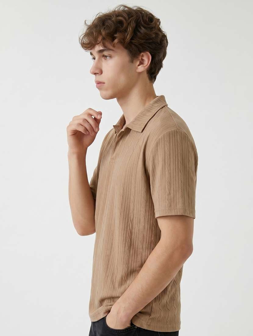 men self design short sleeve regular fit polo t-shirt - 22480704 -  Standard Image - 3