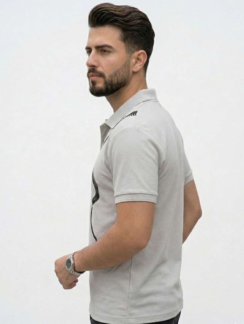 men printed short sleeve regular fit polo t-shirt - 22480721 -  Standard Image - 3