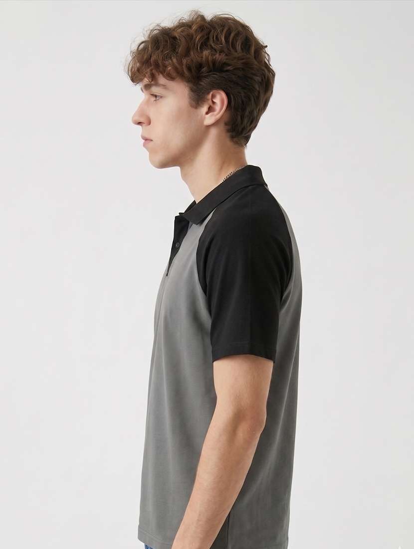 men color block raglan sleeve regular fit polo t-shirt - 22480728 -  Standard Image - 3