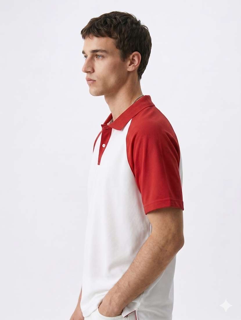men color block raglan sleeve regular fit polo t-shirt - 22480730 -  Standard Image - 3