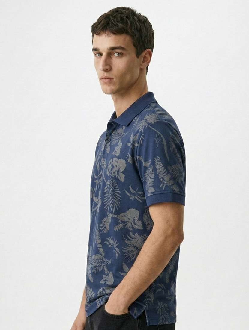 men printed short sleeve regular fit polo t-shirt - 22480740 -  Standard Image - 3