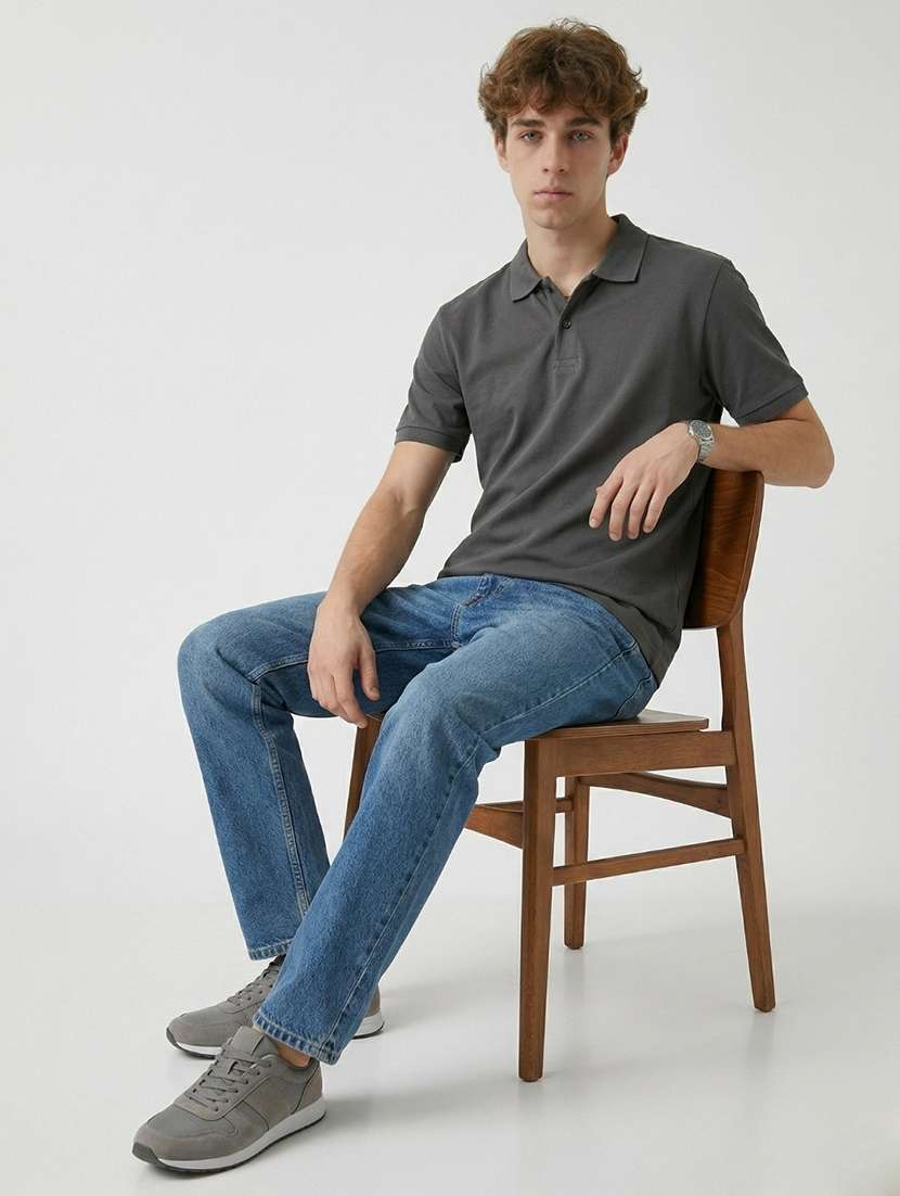 men solid short sleeve regular fit polo t-shirt