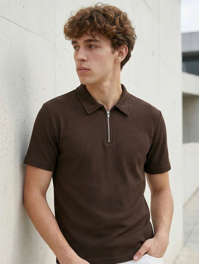 men self design short sleeve regular fit polo t-shirt