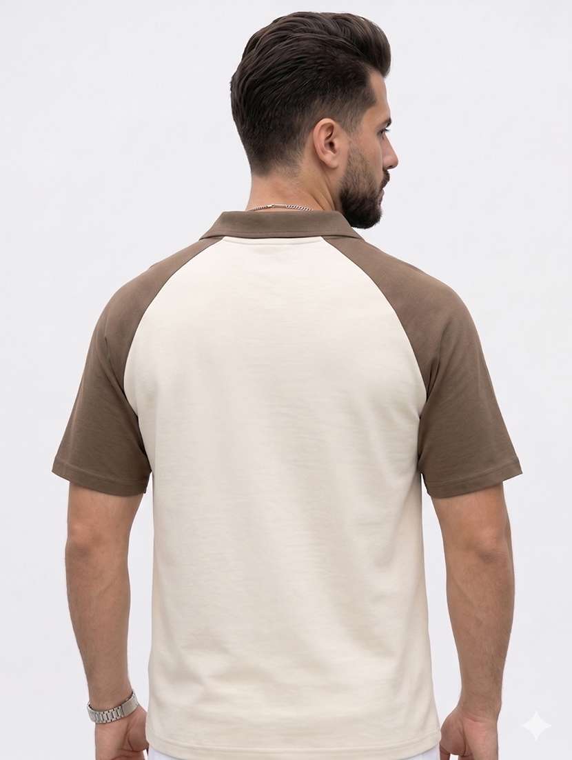 Men Color Block Raglan Sleeve Regular Fit Polo T-shirt - 22480879 -  Standard Image - 3