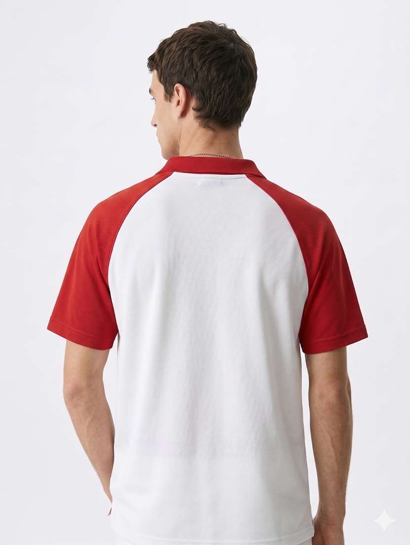 men color block raglan sleeve regular fit polo t-shirt - 22480880 -  Standard Image - 3