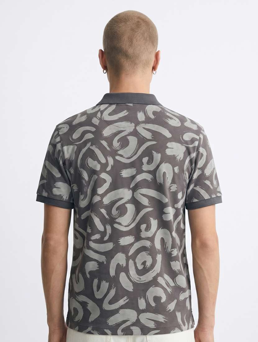 men printed short sleeve regular fit polo t-shirt - 22480884 -  Standard Image - 3