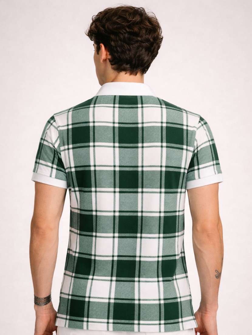 men checkered short sleeve regular fit polo t-shirt - 22480889 -  Standard Image - 3