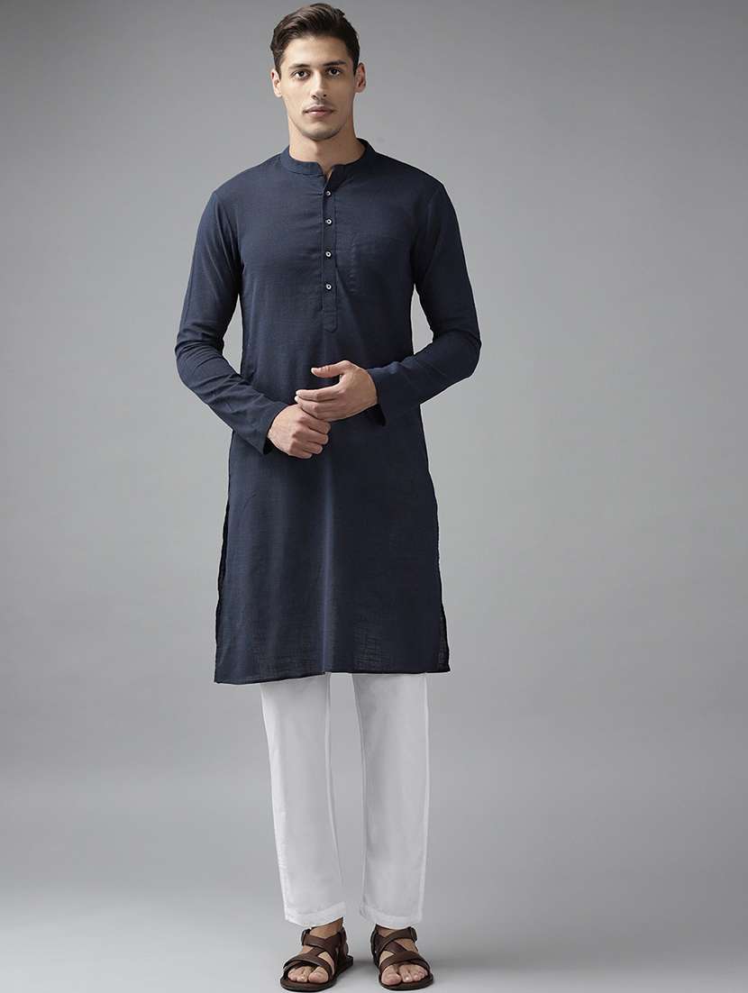 men long sleeve kurta and pyjama ethnic set