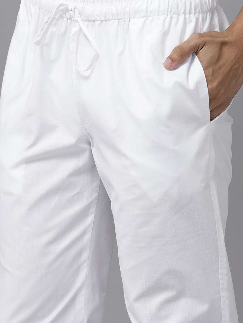 Men Solid With Work Mandarin Neck Kurta Pyjama Set - 22481093 -  Standard Image - 5
