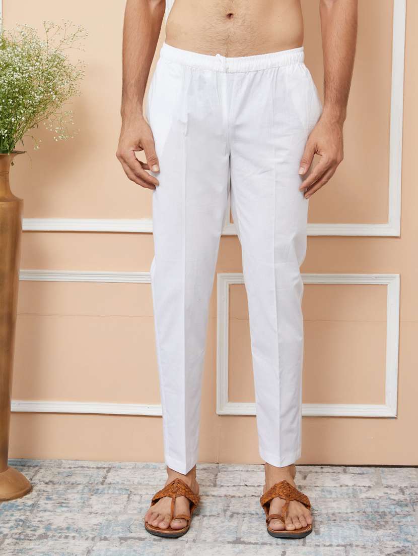 men solid with work mandarin neck kurta pyjama set - 22481261 -  Standard Image - 5