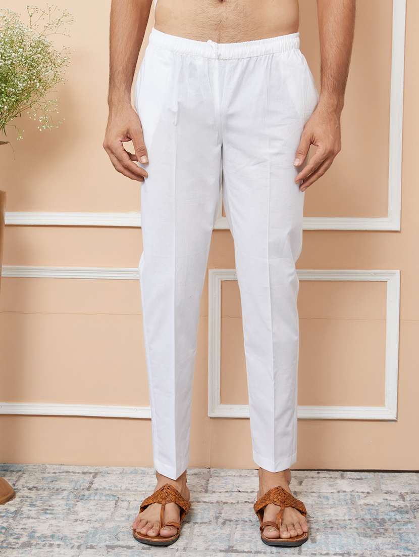 men solid with work mandarin neck kurta pyjama set - 22481292 -  Standard Image - 5