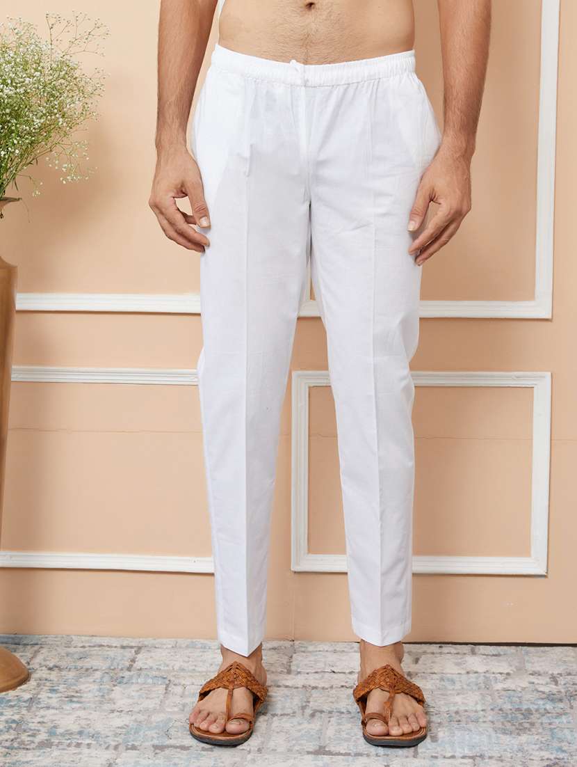 men solid with work mandarin neck kurta pyjama set - 22481367 -  Standard Image - 5