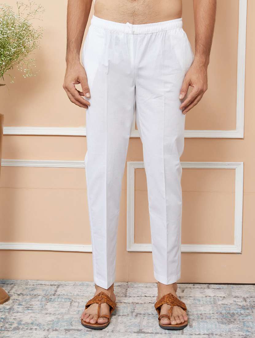 men solid with work mandarin neck kurta pyjama set - 22481368 -  Standard Image - 5