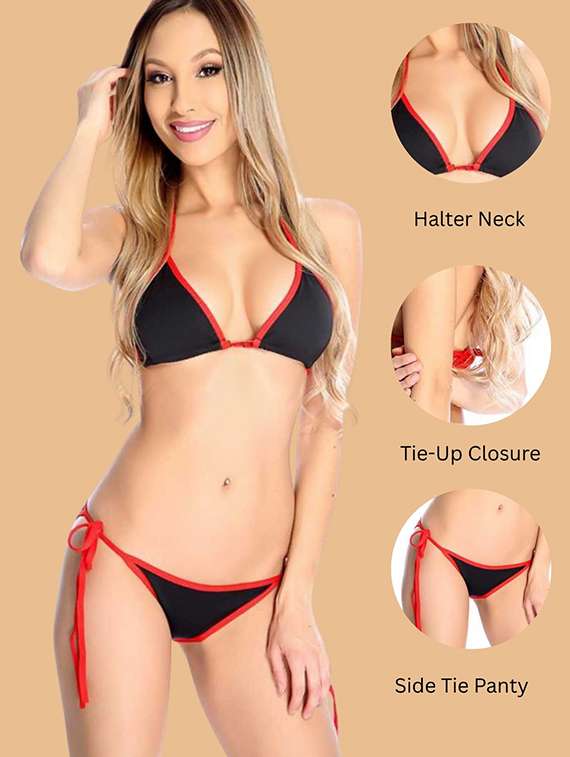 women black nylon bikini - 22481676 -  Standard Image - 3