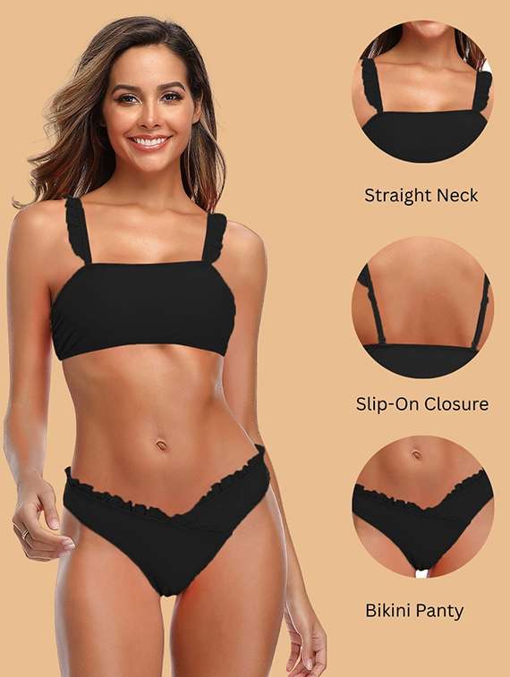  nylon halter neck bikini set with lace - 22481681 -  Standard Image - 3