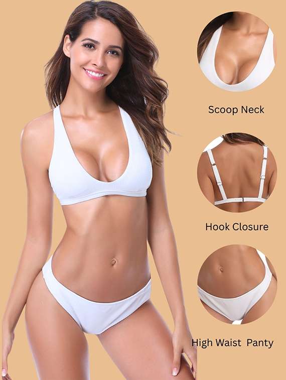  nylon halter neck bikini set with lace - 22481692 -  Standard Image - 3