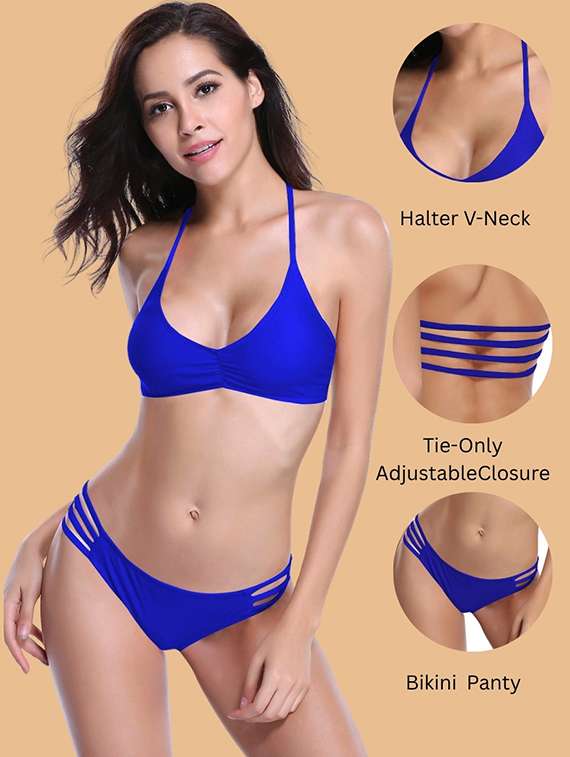 women dark blue nylon bikini - 22481695 -  Standard Image - 3