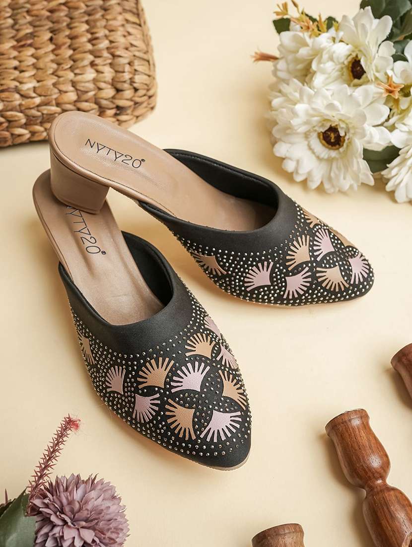 women black slip on mule