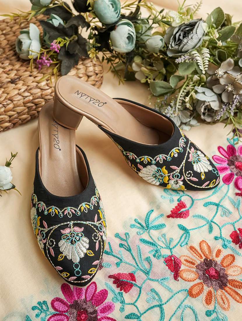 women black slip on mule