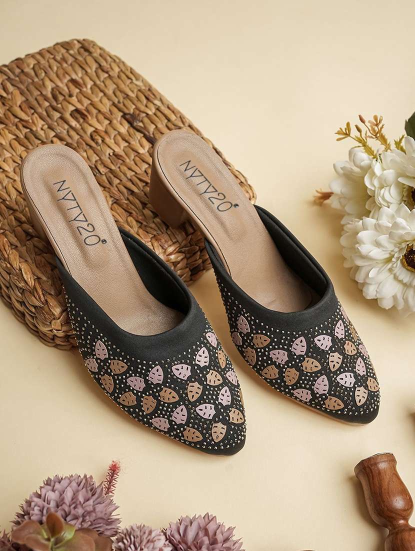 women black slip on mule