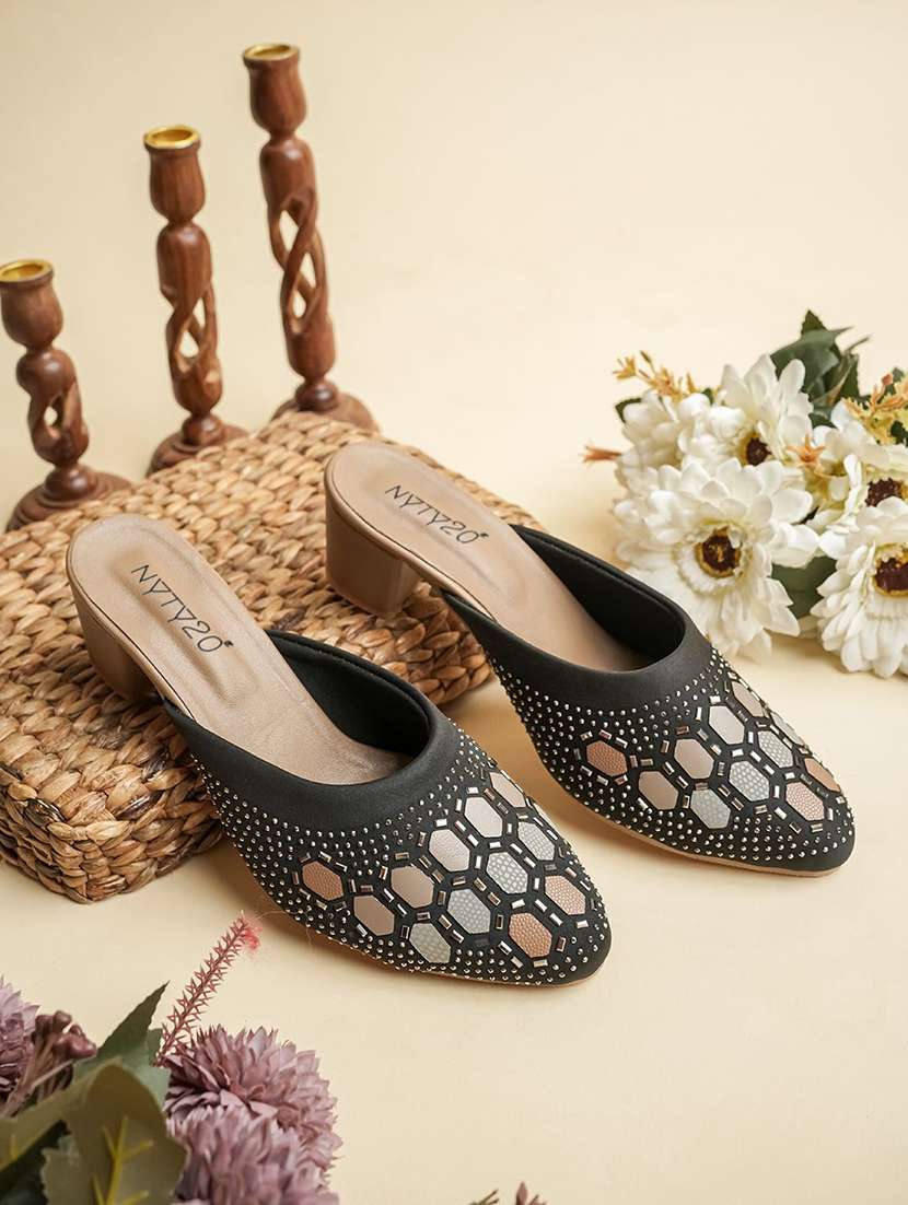 women black slip on mule