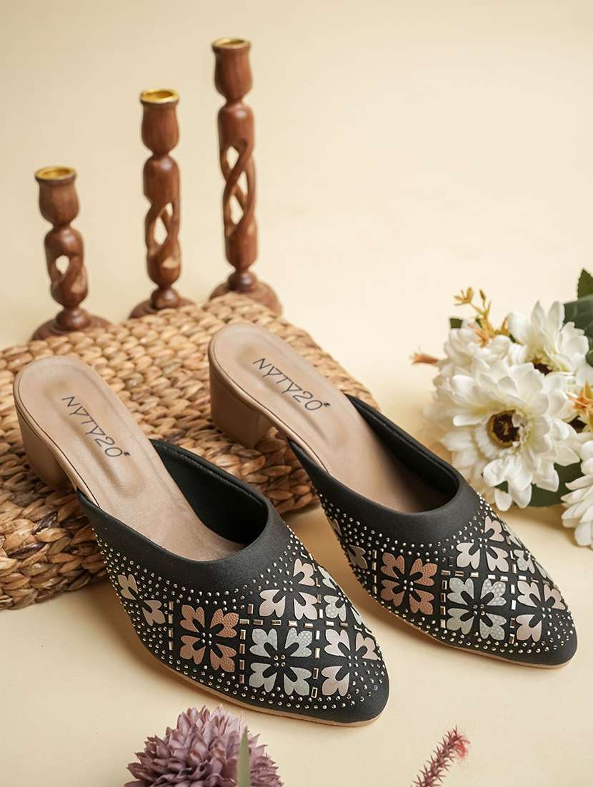 women black slip on mule