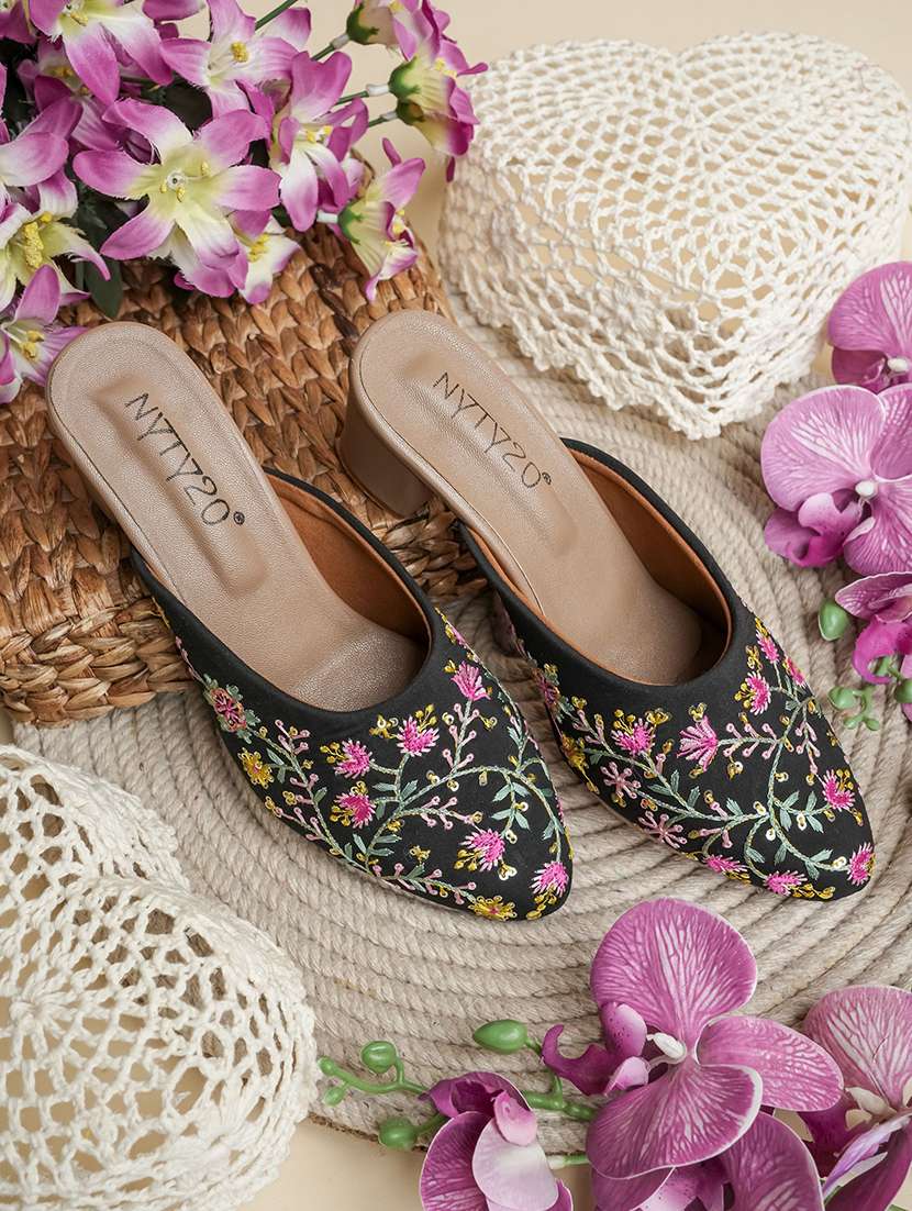 women black slip on mule