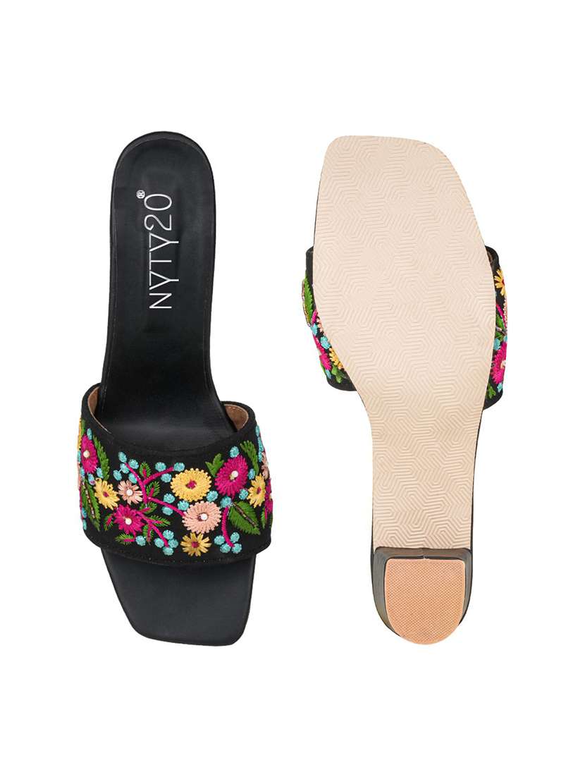 women embroidered slip on sandal - 22481722 -  Standard Image - 3