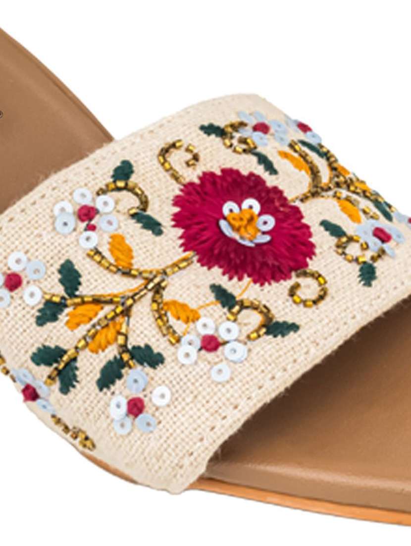 women embroidered slip on sandal - 22481723 -  Standard Image - 3
