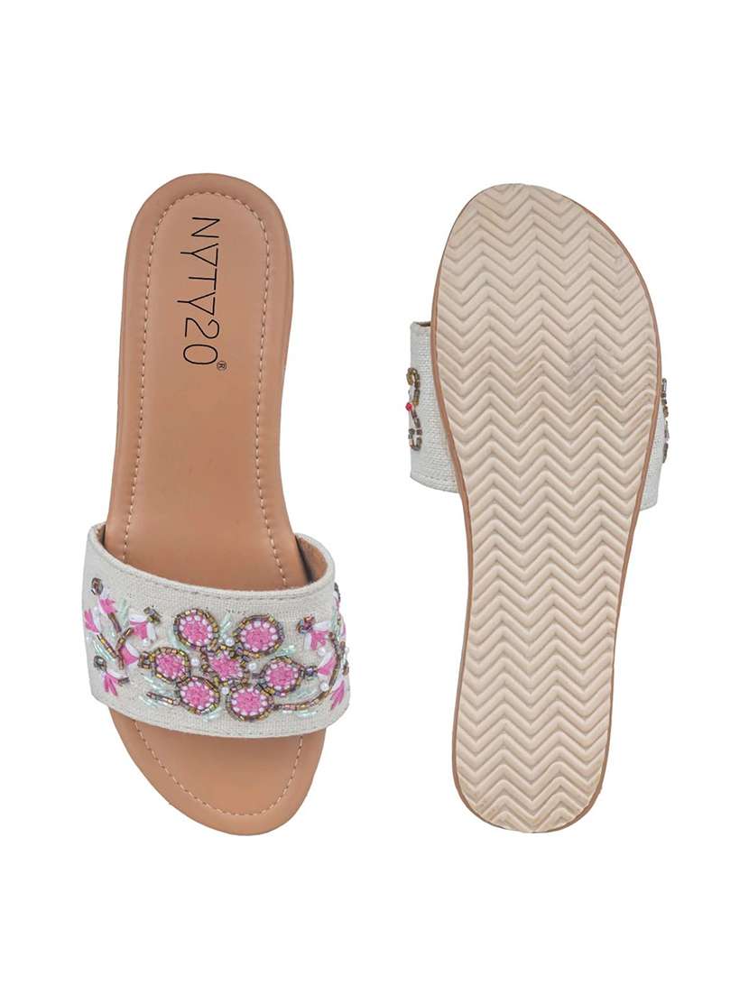 women embroidered slip on wedge - 22481724 -  Standard Image - 3