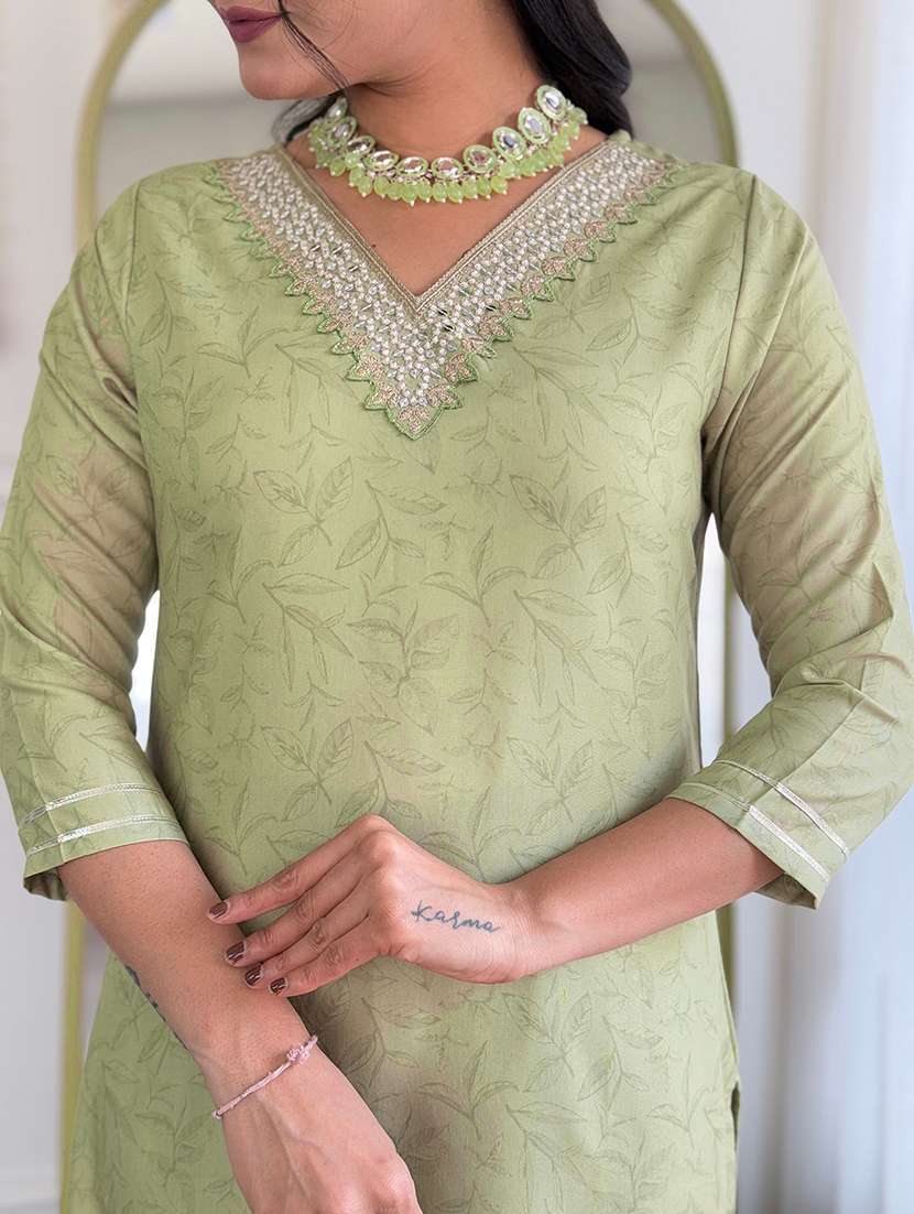 women printed three quarter sleeve kurta pant with dupatta set - 22481746 -  Standard Image - 5