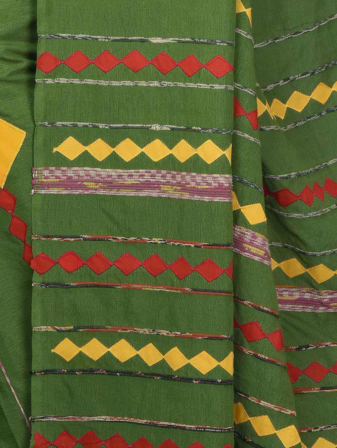 women solid with work handloom saree - 22481768 -  Standard Image - 3