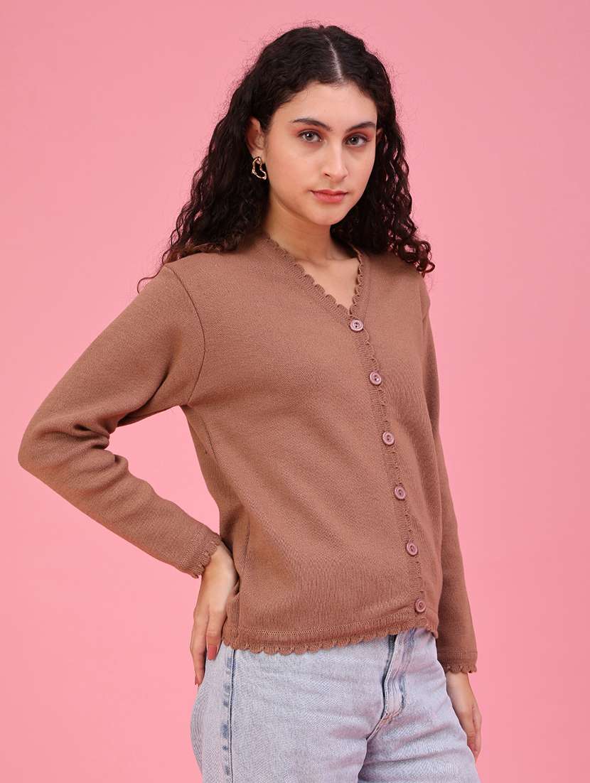 Women Solid Long Sleeve Cardigan - 22485892 -  Standard Image - 3