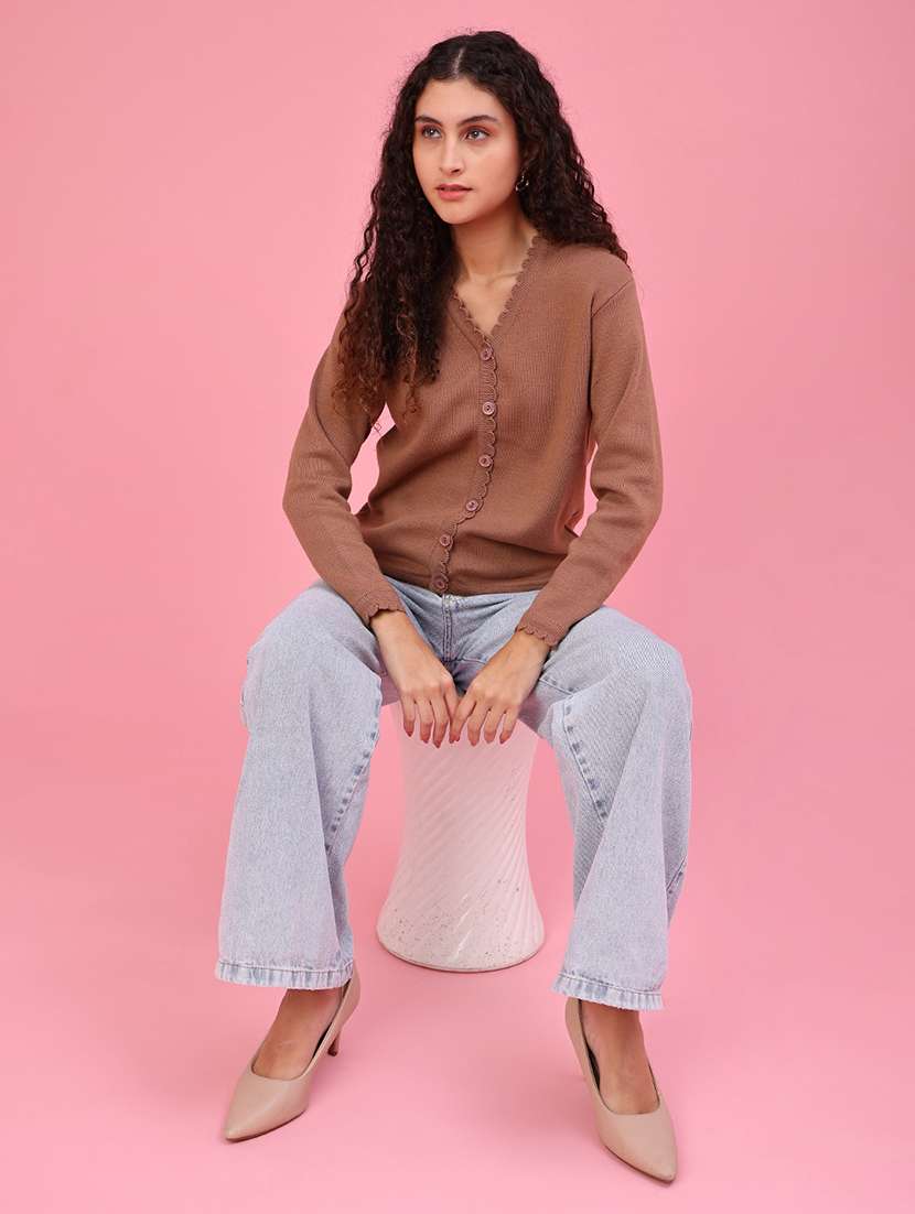 Women Solid Long Sleeve Cardigan - 22485892 -  Standard Image - 5